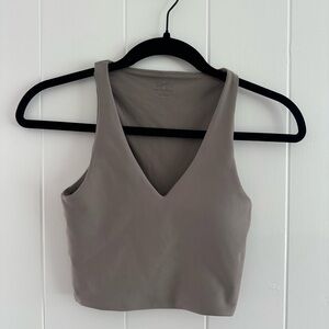Women's V-Neck Tan YPB Crop Top